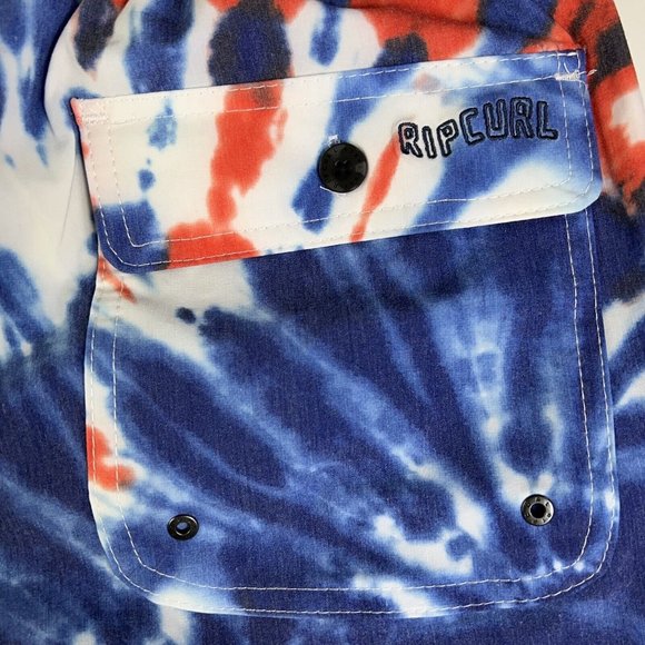 Rip Curl Laydays Mens Freeda Volley Board Shorts Blue Tie Dye Stretch S New - Picture 7 of 12